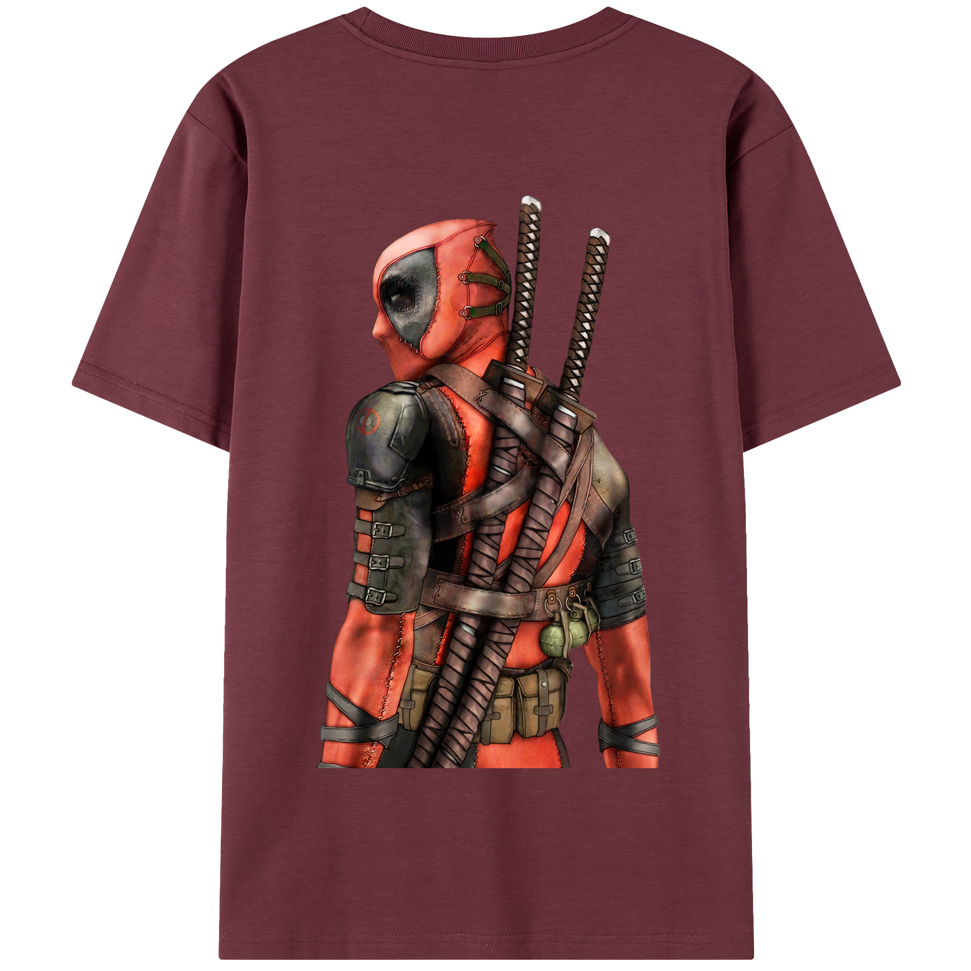 （画像用） Deadpool デッドプール 綿100％半袖Tシャツ（背面プリント）